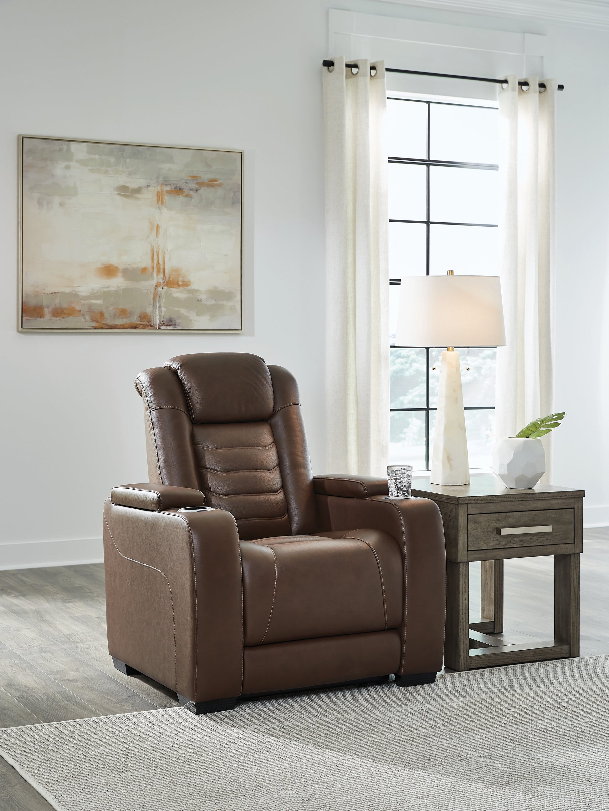 Myers Furniture Outlet - Ashley Furniture - High Impact Living Room - PWR Recliner/ADJ Headrest / Tobacco - U1060113