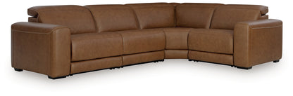 Myers Furniture Outlet - Ashley Furniture - Magic Man Sectional - 4-Piece Power Reclining Sectional / Caramel - PCU10700S11