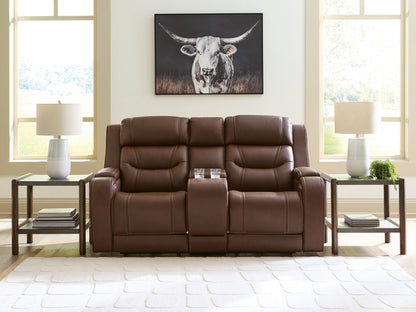 Myers Furniture Outlet - Ashley Furniture - Knightington Living Room - PWR REC Love w/Audio Seating / Brown - PCU1160218A