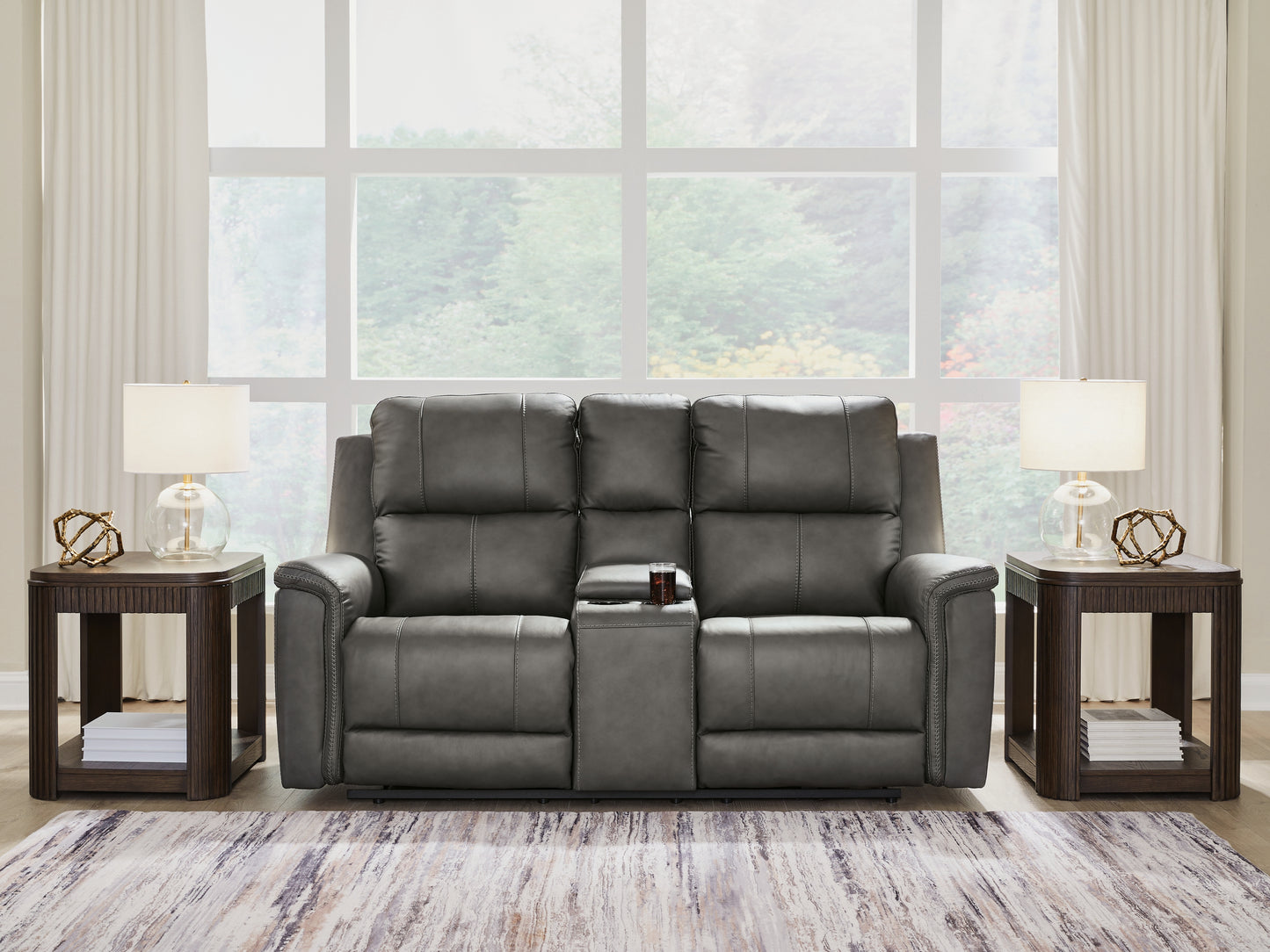 Myers Furniture Outlet - Ashley Furniture - Bleckley Living Room - PWR REC Loveseat/CON/ADJ HDRST / Anchor - PCU1200018