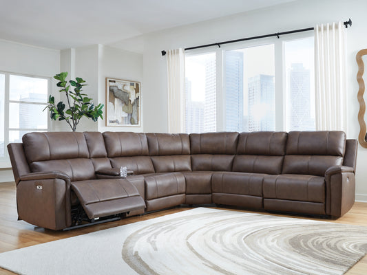 Myers Furniture Outlet - Ashley Furniture - Bleckley Sectional - 5-Piece Power Reclining Sectional / Espresso - PCU12001S4