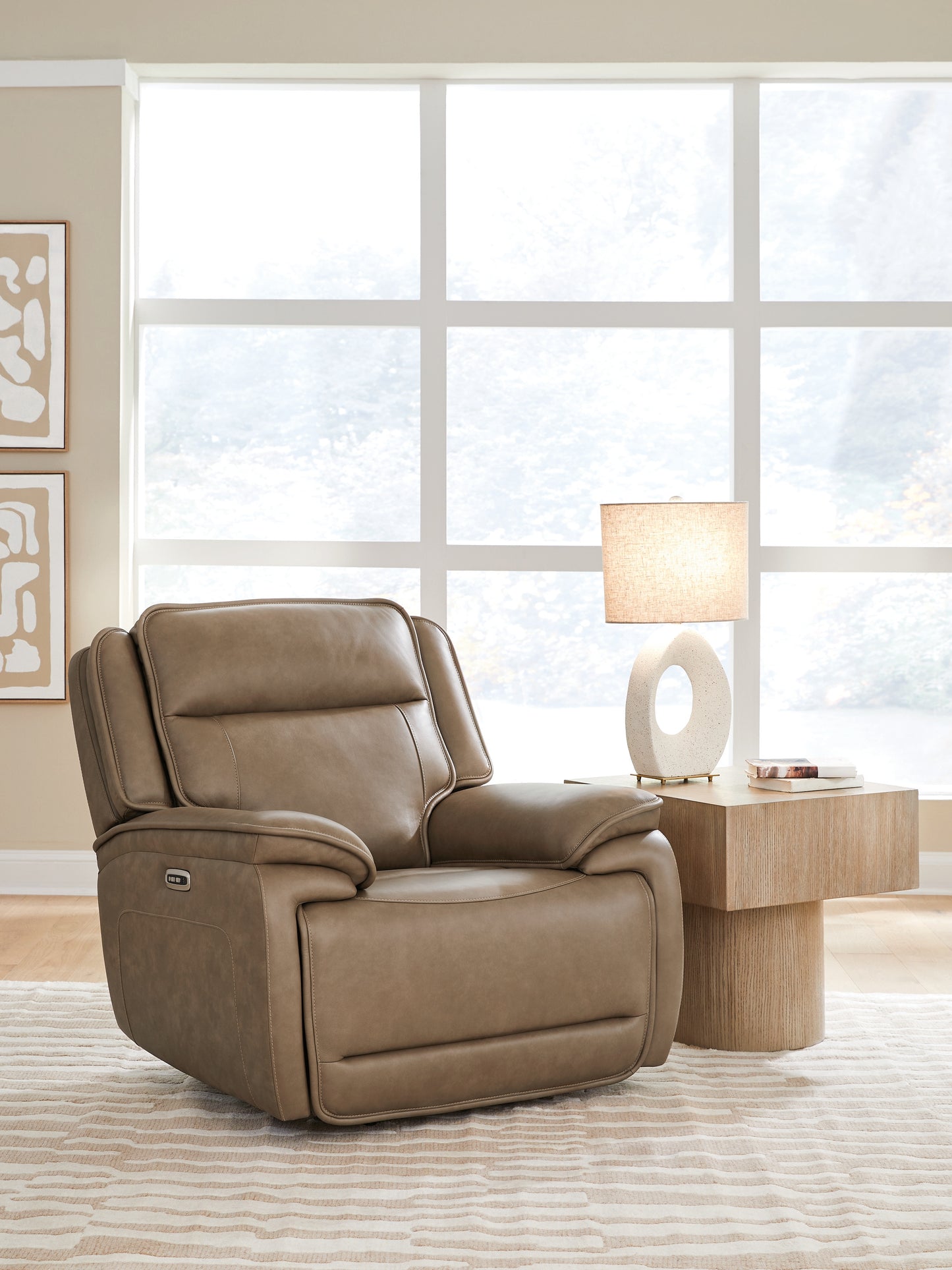 Myers Furniture Outlet - Ashley Furniture - Glencroft Living Room - PWR Recliner/ADJ Headrest / Sahara - PCU1240013