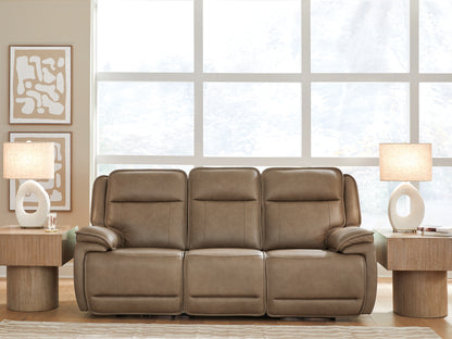 Myers Furniture Outlet - Ashley Furniture - Glencroft Living Room - PWR REC Sofa with ADJ Headrest / Sahara - PCU1240015