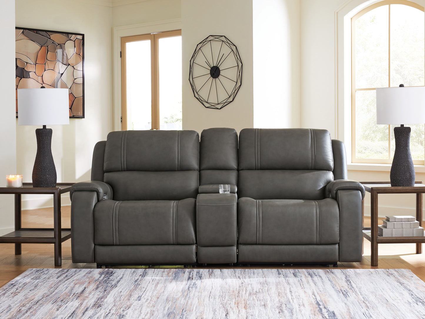 Myers Furniture Outlet - Ashley Furniture - 5Z - Pittson Sectional - 3-Piece Power Reclining Sectional Loveseat with Console - PCU12600S2