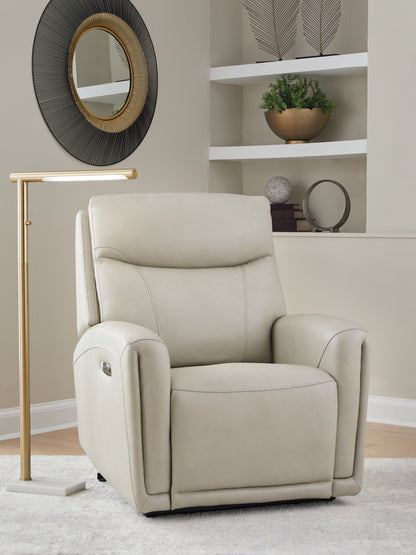 Myers Furniture Outlet - Ashley Furniture - Pincara Living Room - PWR AutoGlide REC/ADJ Headrest / Bone - PCU1380042