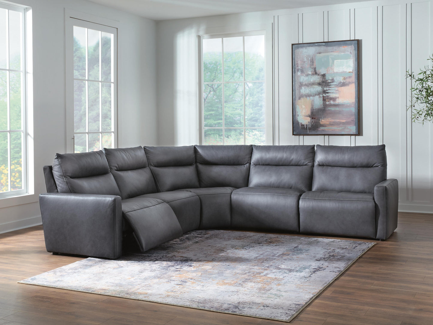 Myers Furniture Outlet - Ashley Furniture - ModZ Sectional - 5-Piece Power Reclining Sectional / Blue - U14001S6