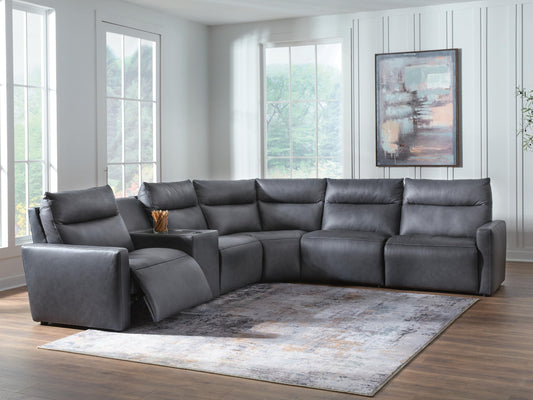 Myers Furniture Outlet - Ashley Furniture - ModZ Sectional - 6-Piece Power Reclining Sectional with Audio Console - U14001S9