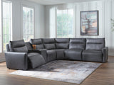 6-Piece Power Reclining Sectional with Audio Console