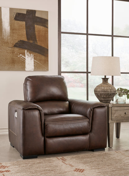 Myers Furniture Outlet - Ashley Furniture - Alessandro Living Room - PWR Recliner/ADJ Headrest / Walnut - U2550213