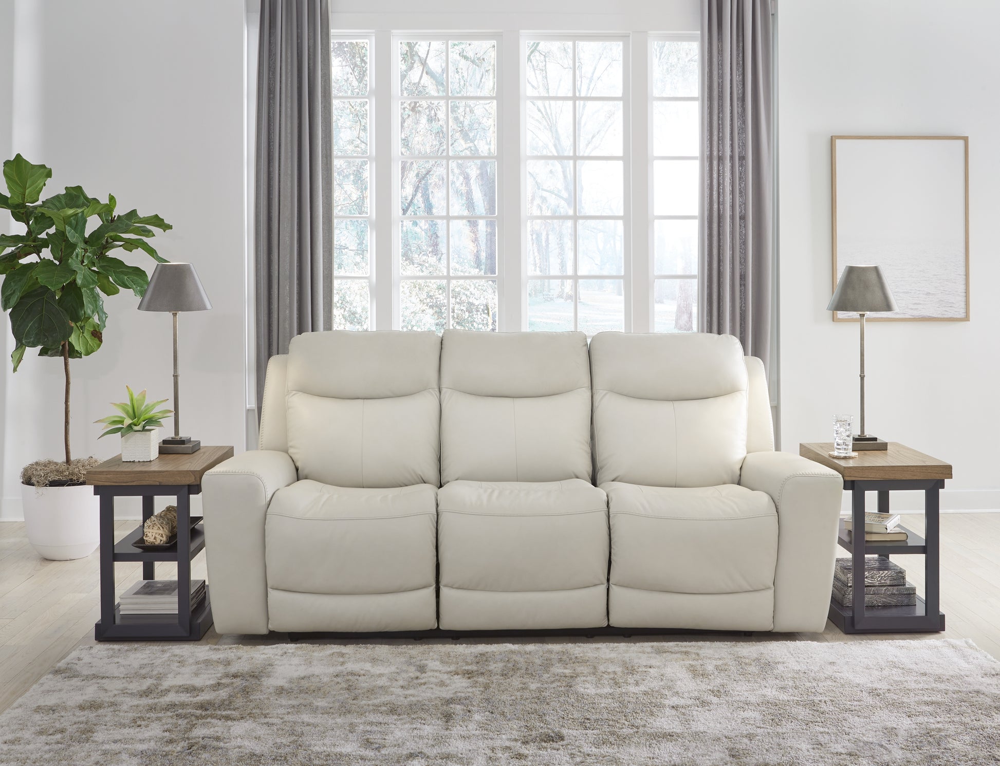 Myers Furniture Outlet - Ashley Furniture - Mindanao Living Room - PWR REC Sofa with ADJ Headrest / Coconut - U5950515
