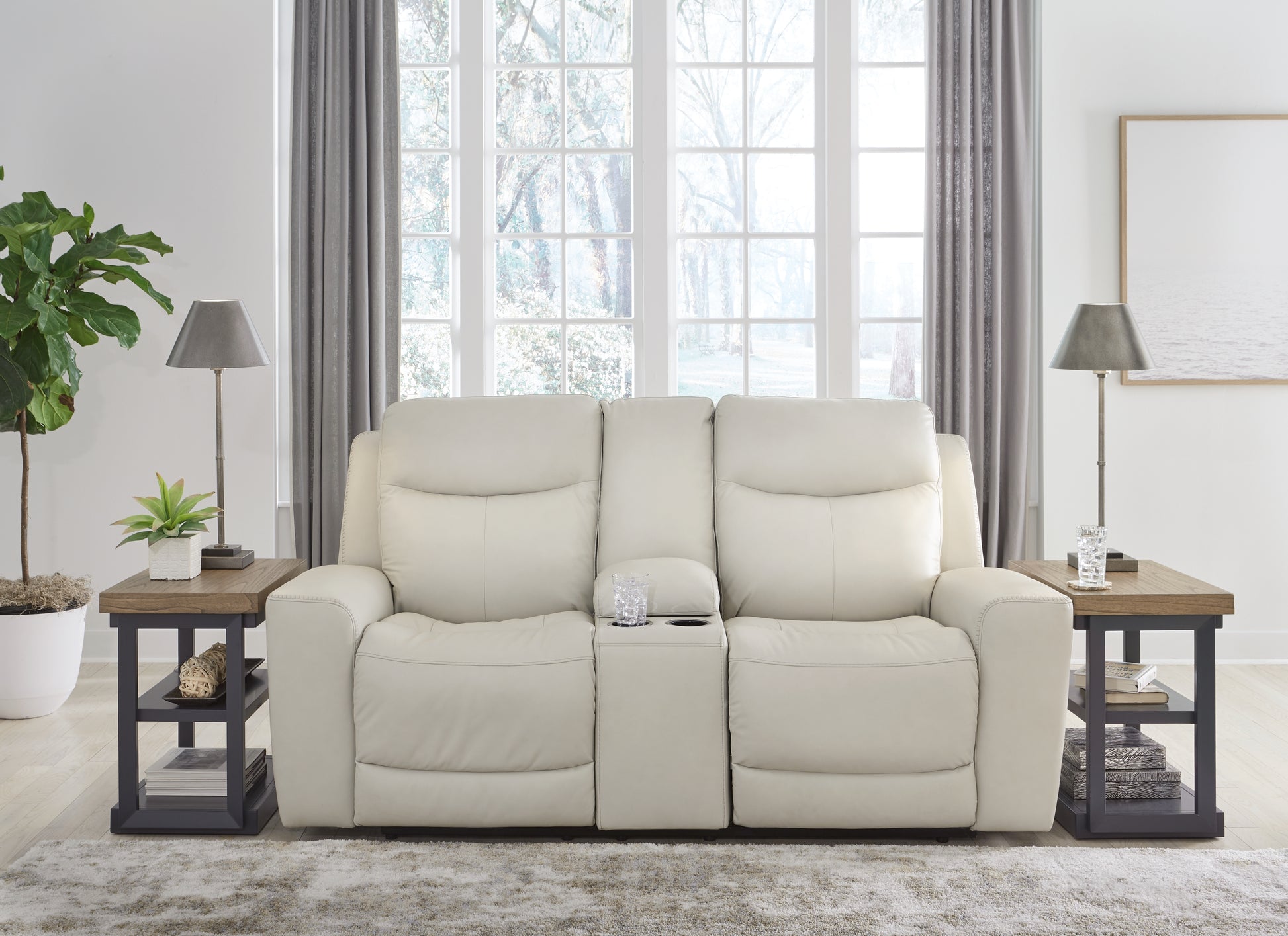 Myers Furniture Outlet - Ashley Furniture - Mindanao Living Room - PWR REC Loveseat/CON/ADJ HDRST / Coconut - U5950518