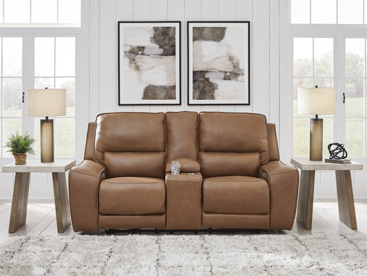 Myers Furniture Outlet - Ashley Furniture - DeepWakes Living Room - 2 Seat PWR REC Sofa ADJ HDREST / Caramel - PCU6260647