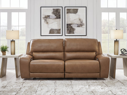 Myers Furniture Outlet - Ashley Furniture - DeepWakes Living Room - 2 Seat PWR REC Sofa ADJ HDREST / Caramel - PCU6260647