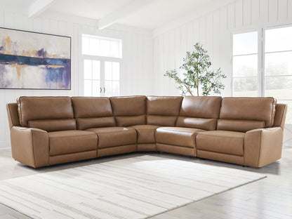 Myers Furniture Outlet - Ashley Furniture - DeepWakes Sectional - 5-Piece Power Reclining Sectional / Caramel - PCU62606S8