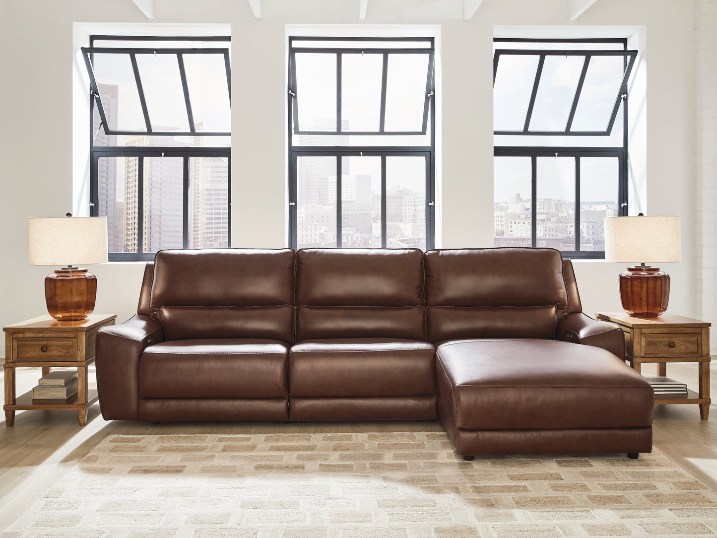 Myers Furniture Outlet - Ashley Furniture - DeepWakes Sectional - 3-Piece Reclining Sofa Chaise / Canyon - PCU62607S22