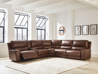 Myers Furniture Outlet - Ashley Furniture - DeepWakes Sectional - 6-Piece Reclining Sectional with Storage Console / Canyon - PCU62607S36
