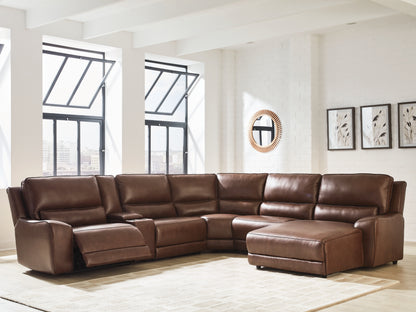 Myers Furniture Outlet - Ashley Furniture - DeepWakes Sectional - 6-Piece Power Reclining Sectional with Chaise / Canyon - PCU62607S6