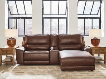 Myers Furniture Outlet - Ashley Furniture - DeepWakes Sectional - 3-Piece Power Reclining Sectional with Chaise / Canyon - PCU62607S4