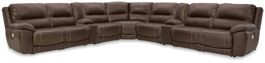 Myers Furniture Outlet - Ashley Furniture - Dunleith 9-Piece Power Reclining Sectional - 9-piece Power Reclining Sectional / Chocolate - U71604S10