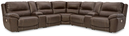 Myers Furniture Outlet - Ashley Furniture - Dunleith Sectional - 7-Piece Power Reclining Sectional / Chocolate - U71604S7