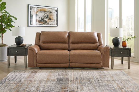 Myers Furniture Outlet - Ashley Furniture - Trasimeno Living Room - PWR REC Loveseat/CON/ADJ HDRST / Caramel - U8281518