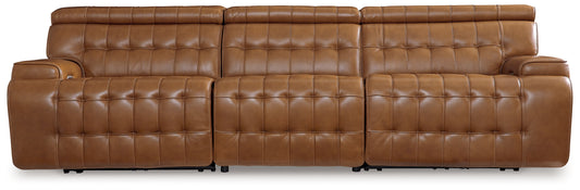Myers Furniture Outlet - Ashley Furniture - Temmpton Sectional - 6-Piece Power Reclining Sectional / Chocolate - U92708S5