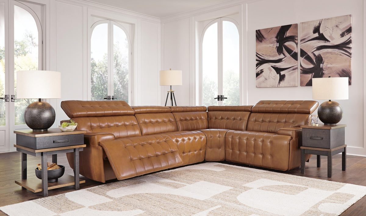 Myers Furniture Outlet - Ashley Furniture - Temmpton Sectional - 4-Piece Reclining Sectional / Chocolate - U92708S6