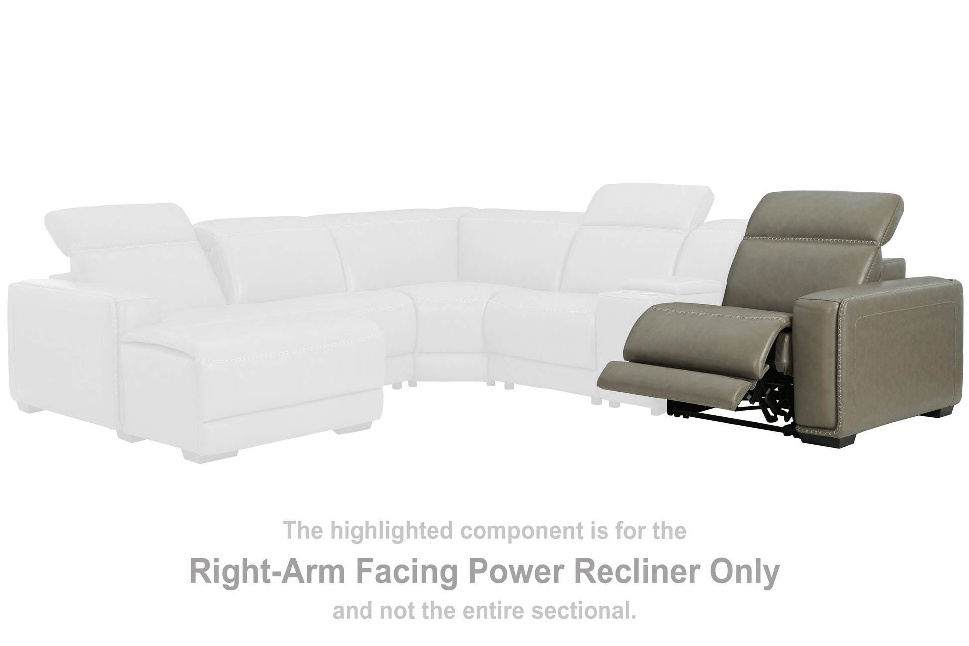 Myers Furniture Outlet - Ashley Furniture - Correze Sectional - RAF Zero Wall Power Recliner / Gray - U9420262