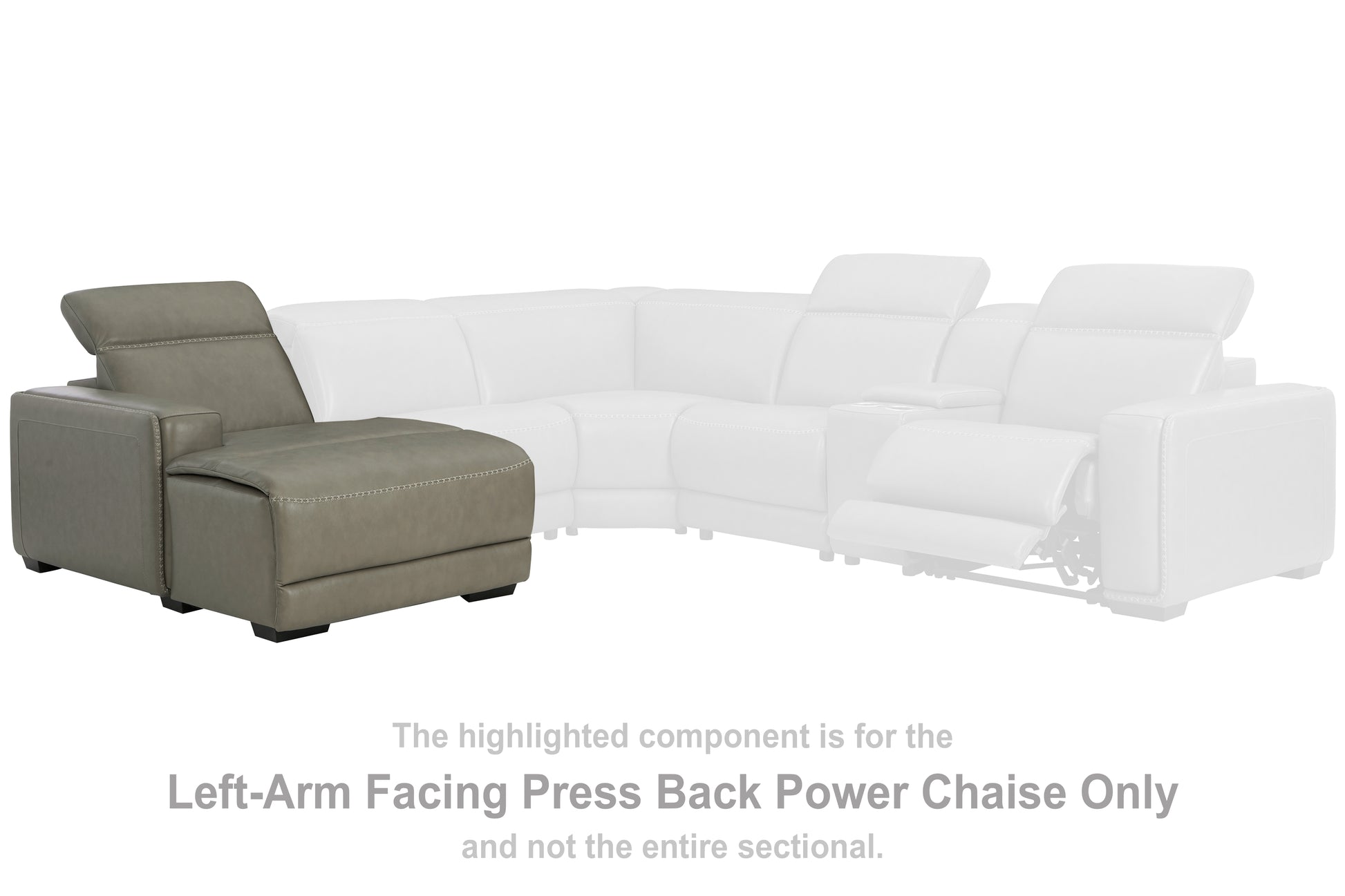 Myers Furniture Outlet - Ashley Furniture - Correze Sectional - LAF PWR Reclining Back Chaise / Gray - U9420279