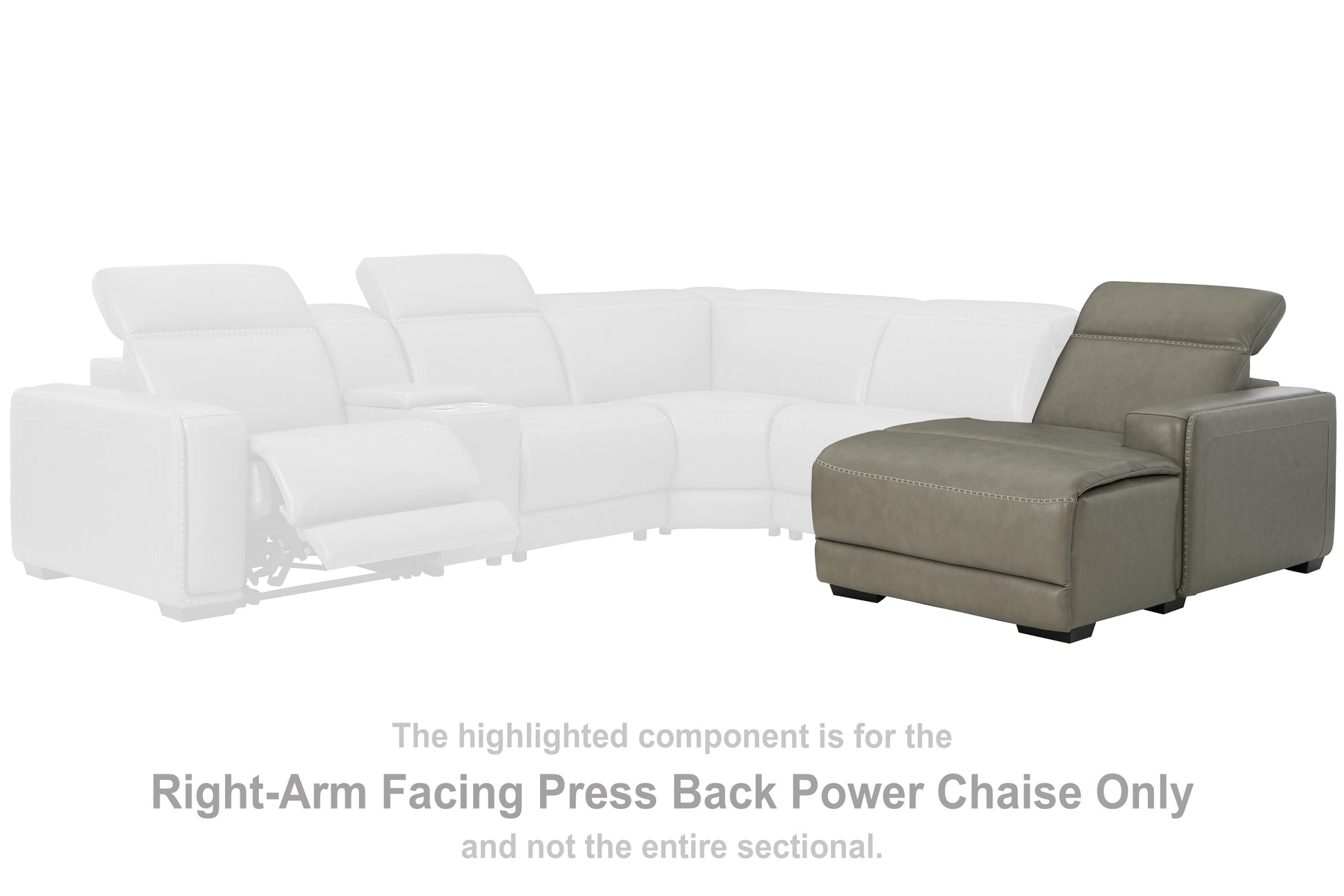 Myers Furniture Outlet - Ashley Furniture - Correze Sectional - RAF PWR Reclining Back Chaise / Gray - U9420297