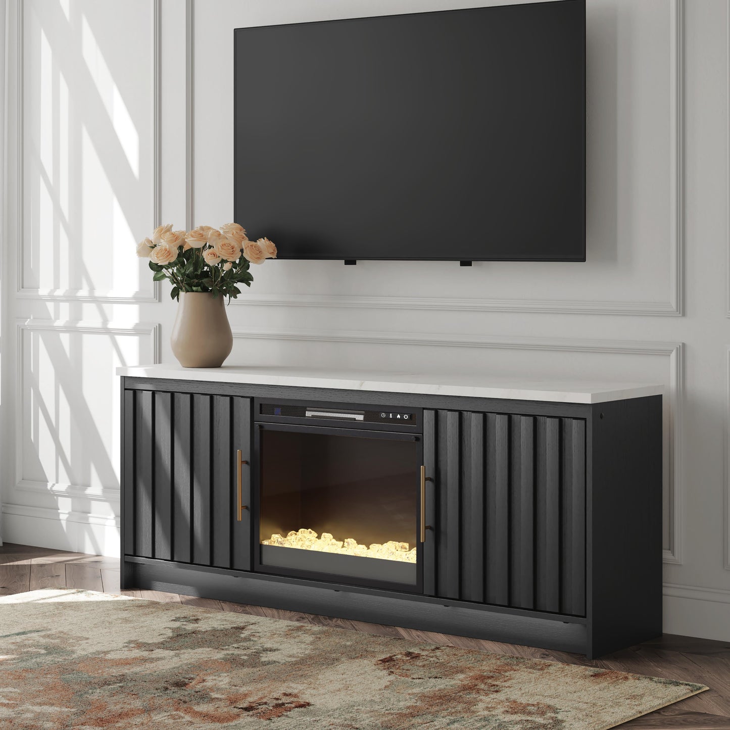 Myers Furniture Outlet - Ashley Furniture - Cadmori 63" TV Stand with Electric Fireplace - 63" TV Stand with Electric Fireplace - W2616W1