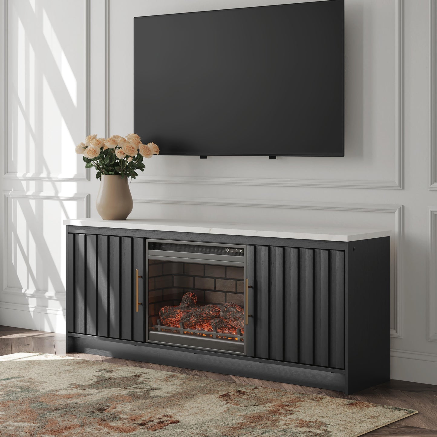 Myers Furniture Outlet - Ashley Furniture - Cadmori 63" TV Stand with Electric Fireplace - 63" TV Stand with Electric Fireplace - W2616W2
