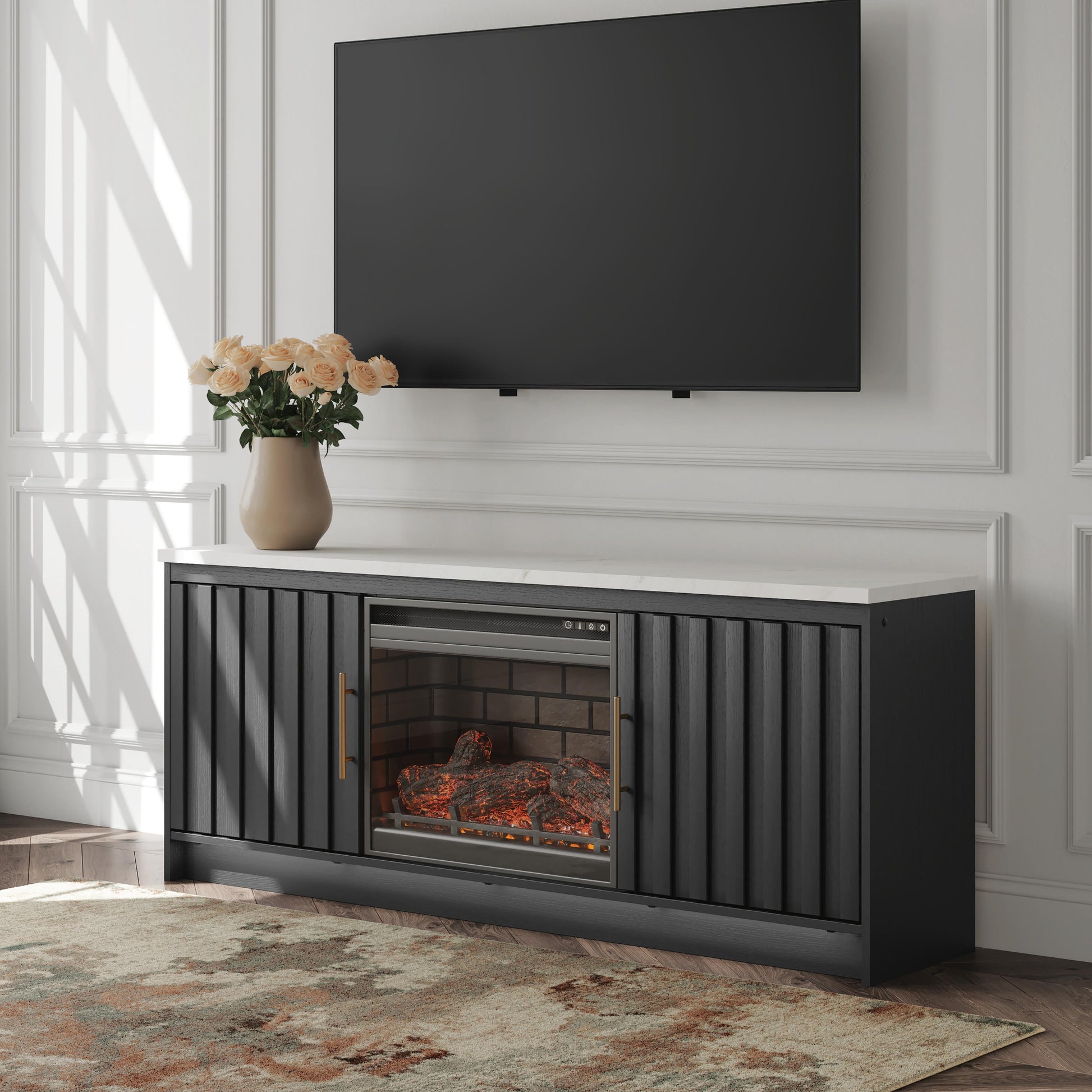 Myers Furniture Outlet - Ashley Furniture - Cadmori 63" TV Stand with Electric Fireplace - 63" TV Stand with Electric Fireplace - W2616W2