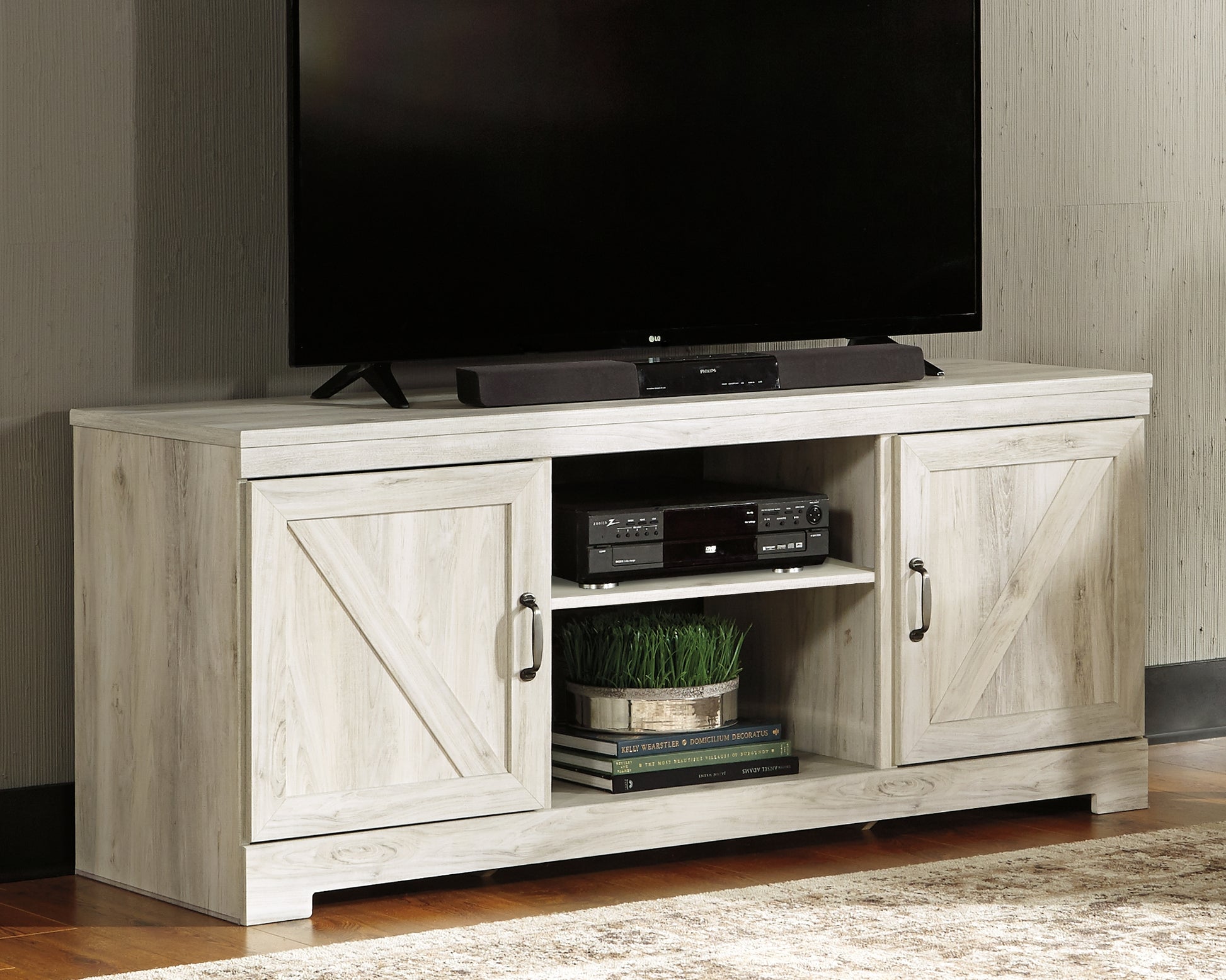 Myers Furniture Outlet - Ashley Furniture - Bellaby TV Stand - 63" / Whitewash - W331-68