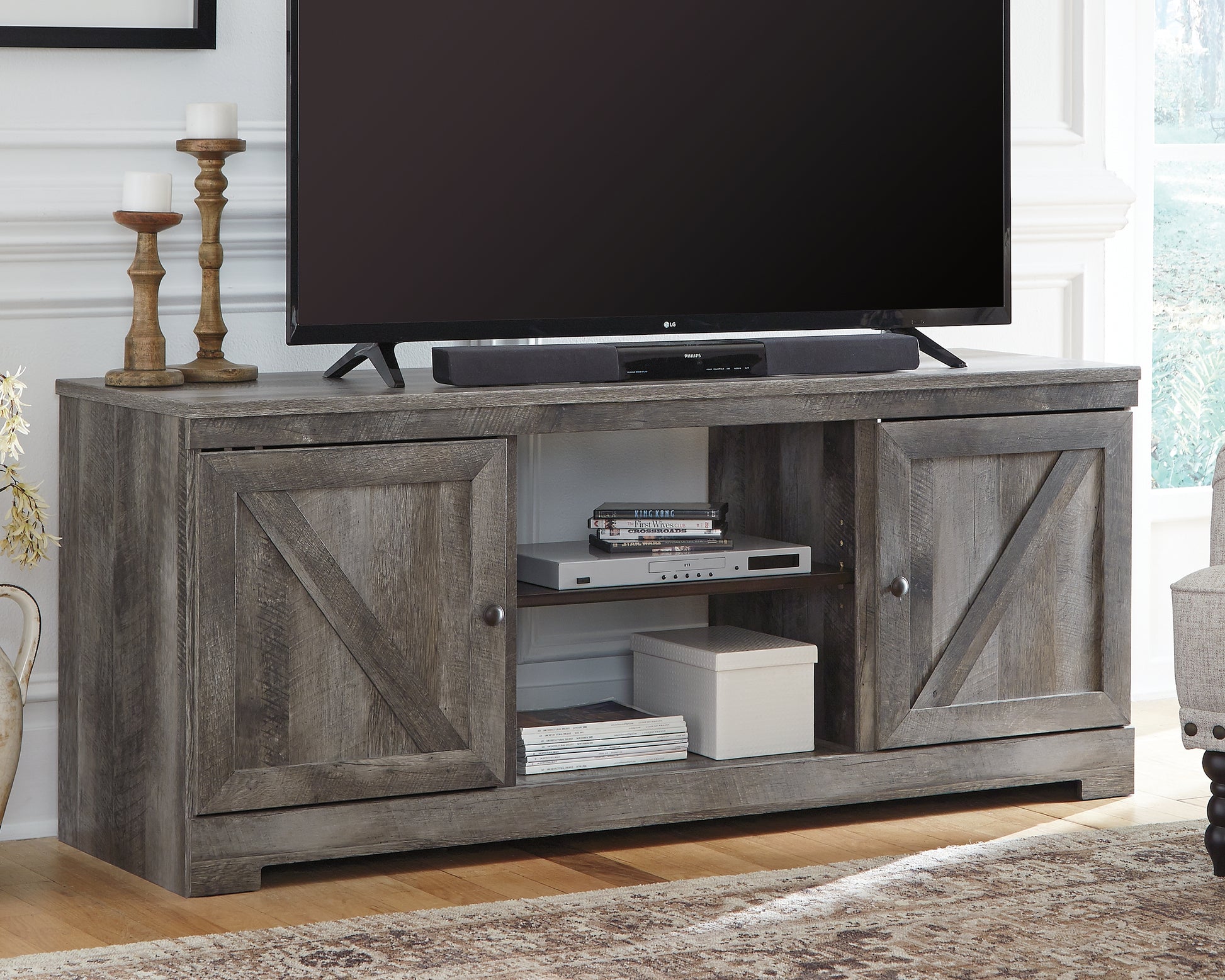 Myers Furniture Outlet - Ashley Furniture - Wynnlow TV Stand - 63" / Gray - W440-68