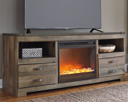 Myers Furniture Outlet - Ashley Furniture - Trinell 63" TV Stand with Electric Fireplace - 63" TV Stand with Electric Fireplace / Brown - W446W5