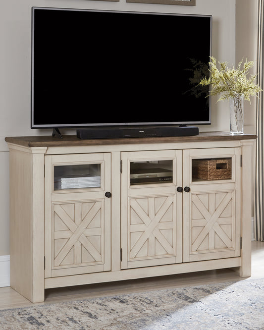 Myers Furniture Outlet - Ashley Furniture - Bolanburg 60" TV Stand - 60" / White/Weathered Gray - W647-38