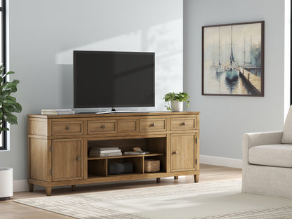 Myers Furniture Outlet - Ashley Furniture - Sharlance 81" TV Stand - 81" / Light Brown - W655-68