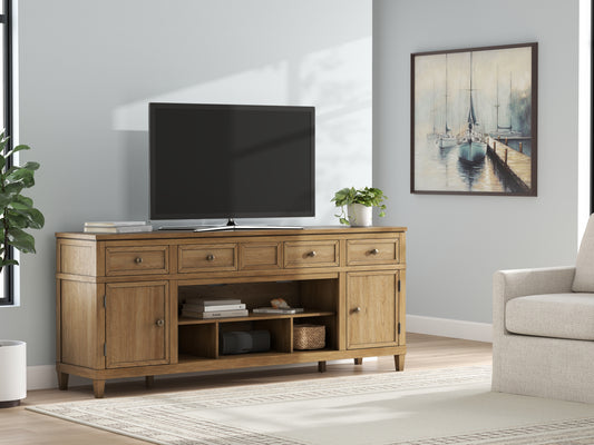 Myers Furniture Outlet - Ashley Furniture - Sharlance 81" TV Stand - 81" / Light Brown - W655-68