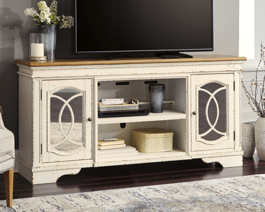 Myers Furniture Outlet - Ashley Furniture - Realyn 74" TV Stand - 74" / Chipped White - W743-68