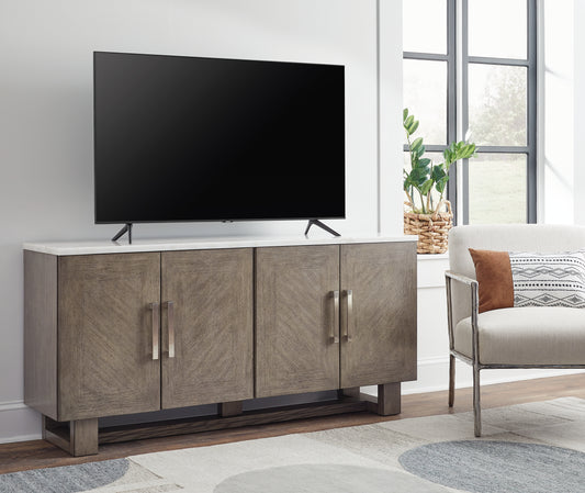 Myers Furniture Outlet - Ashley Furniture - Loyaska 68" TV Stand - 68" / Grayish Brown/White - W854-68